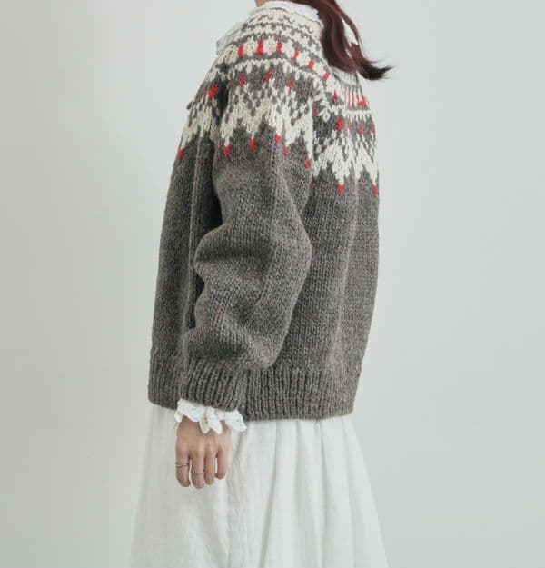 タグ付き ツハルバイサマンサモスモス ペルーニット カーディガンチャコールグレー