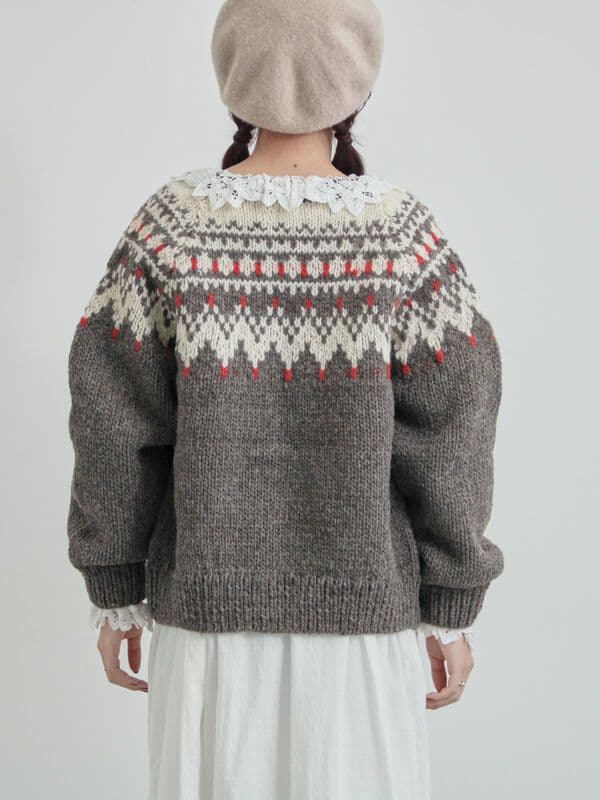 タグ付き ツハルバイサマンサモスモス ペルーニット カーディガンチャコールグレー