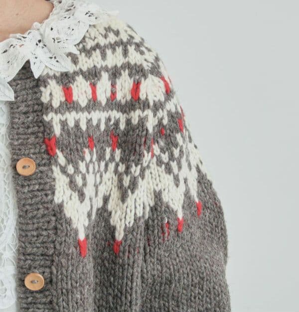 タグ付き ツハルバイサマンサモスモス ペルーニット カーディガンチャコールグレー