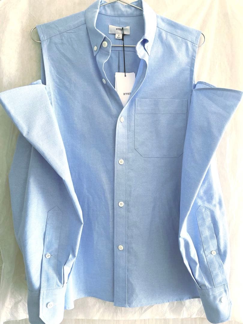 完売商品　新品・未使用　タグ付き　HYKE　オックスフォード　肩開き　シャツ