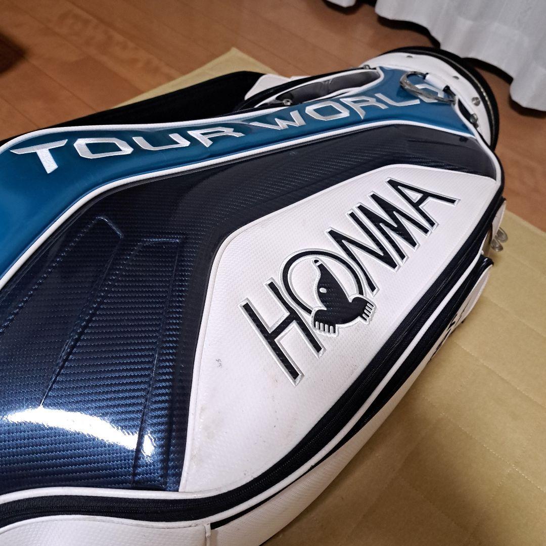 HONMAツアーワールドキャディバッグ-9.5インチ。フード付き（フードは美品)