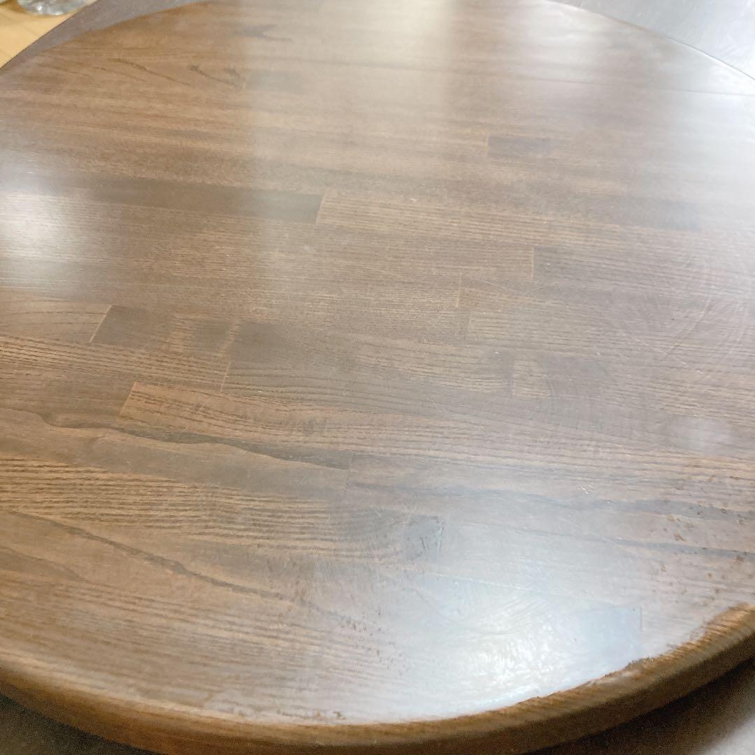 ①円卓　食卓　丸テーブル　昭和レトロ　ターンテーブル　大型　和モダン　中華