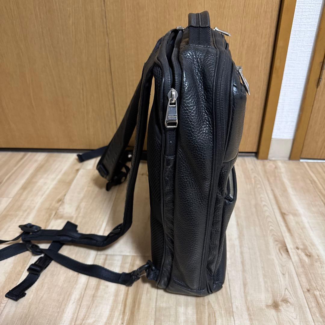 ultima TOKYO／メンズ リュック／本革 シボ革 2Way 黒