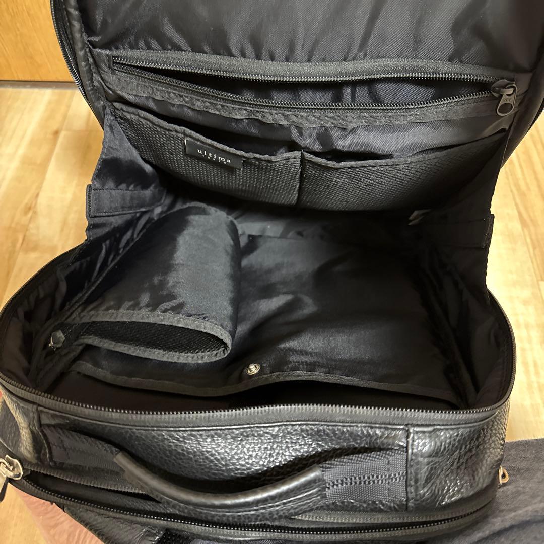 ultima TOKYO／メンズ リュック／本革 シボ革 2Way 黒
