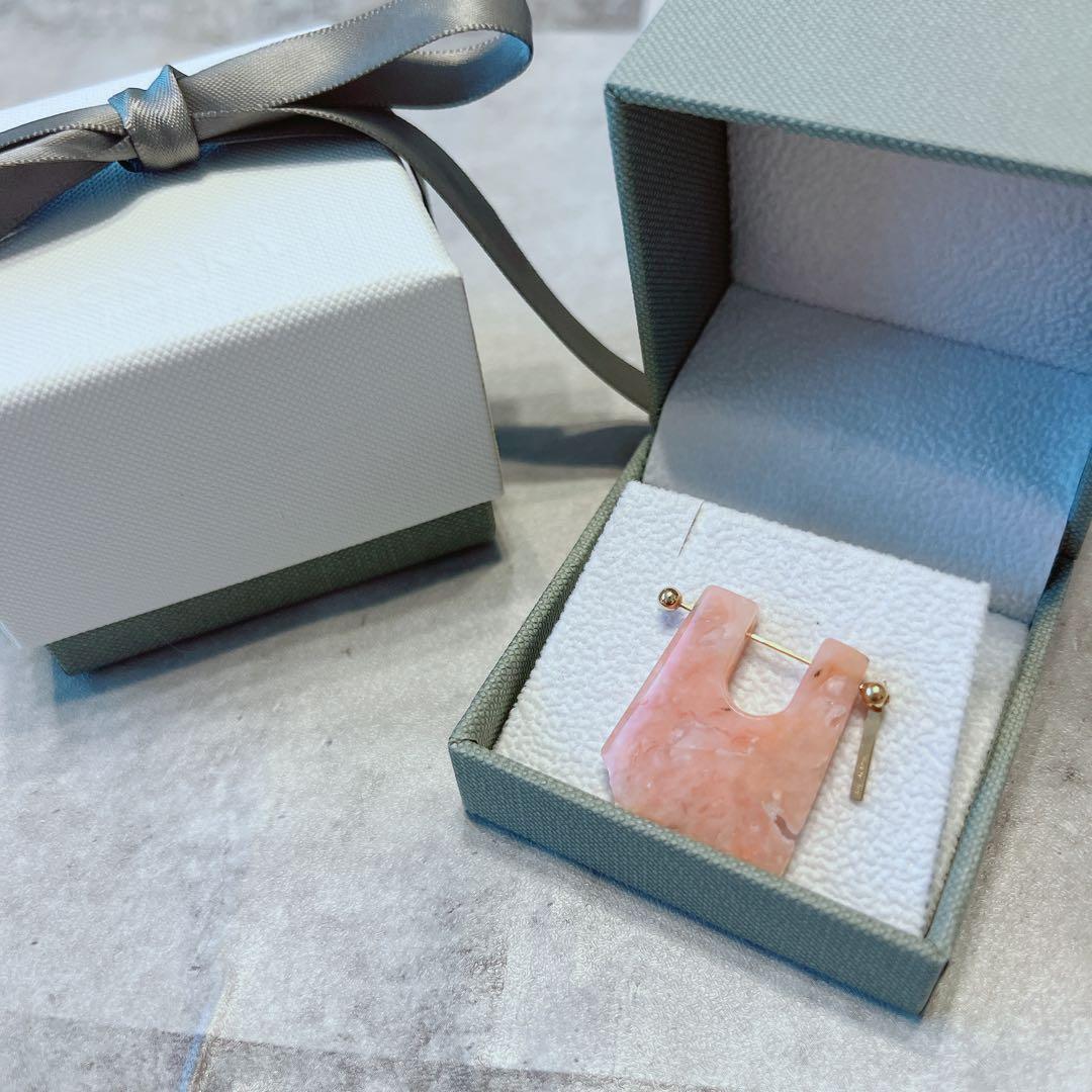 monaka ロックピアス ピンクオパール k18