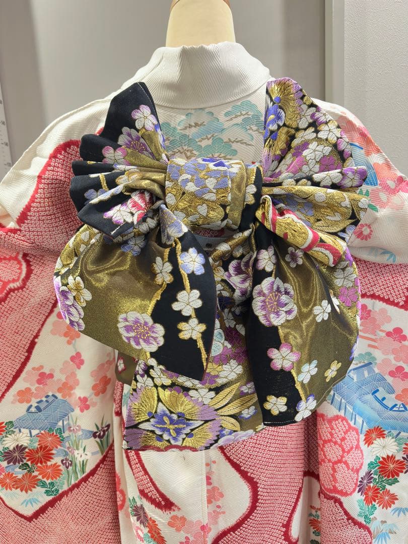 作り帯のみ　二部式　正絹　振袖