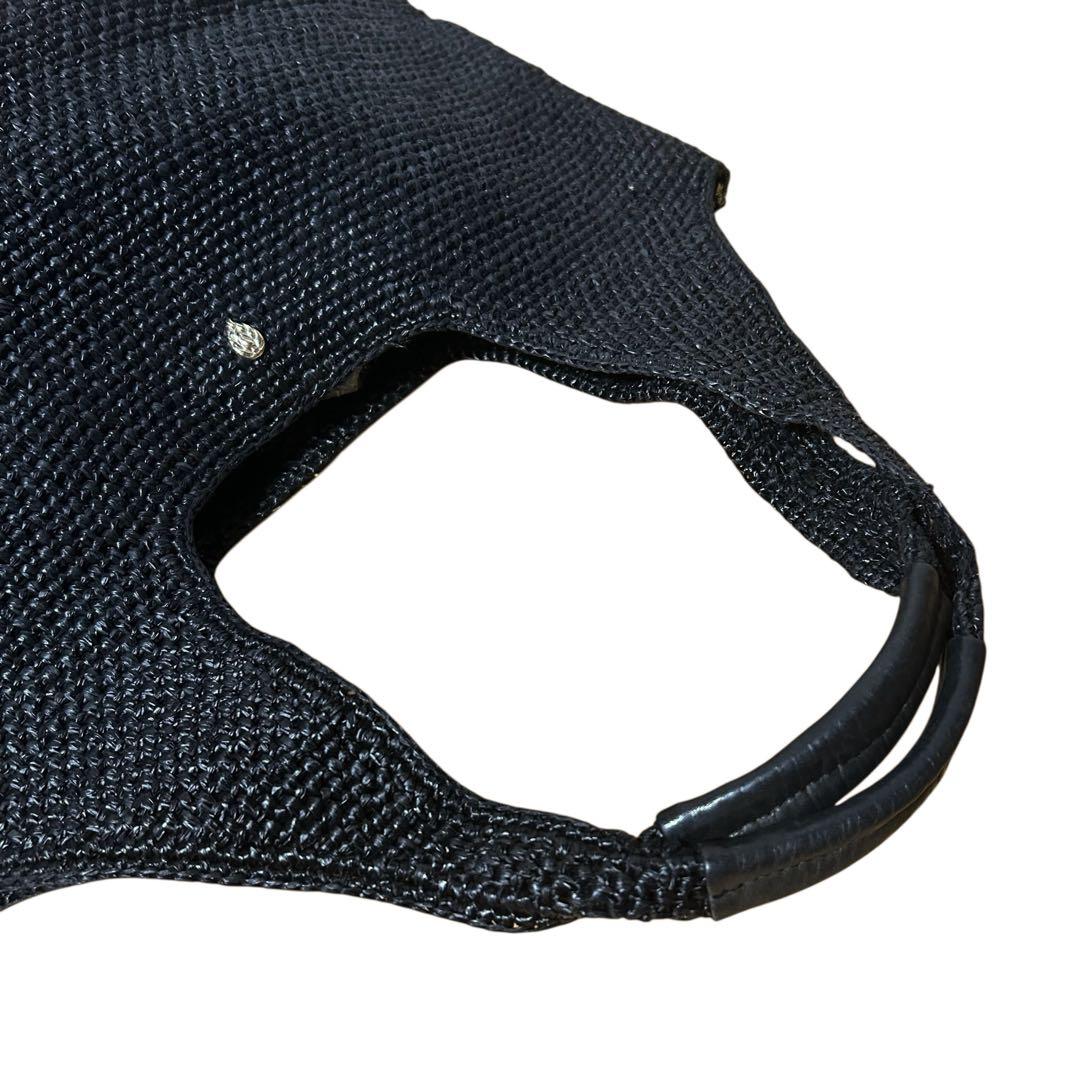 美品　ヘレンカミンスキー　かごバッグ　ラフィア　A4可　ブラック　レディース　夏