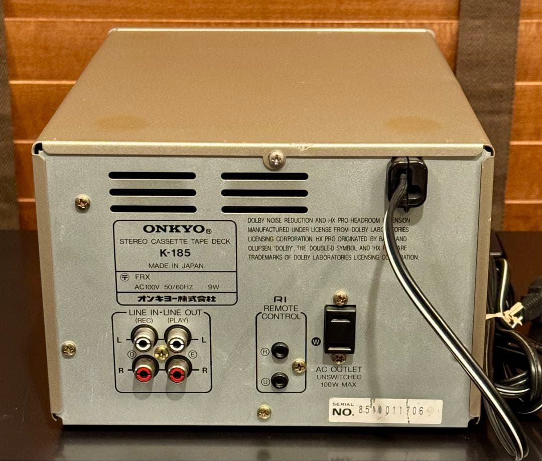 売約済み整備済動作品 オンキョー Onkyo K-185 カセットデッキ送料込み