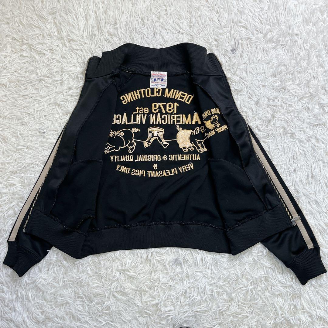 【美品】スタジオ　タルチザン　トラックジャケット　ナイロン　刺繍　ゴールド　S