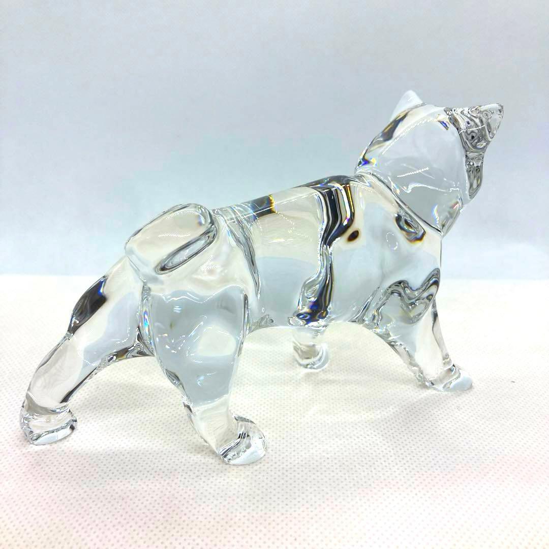 Baccarat バカラ　犬の置物 秋田犬　クリスタルガラス