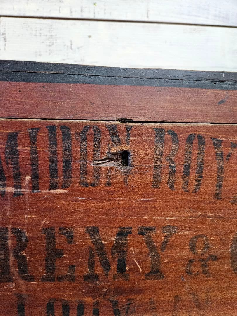 フランスアンティーク 古い木箱 AMIDON  シャビー 宝箱 収納