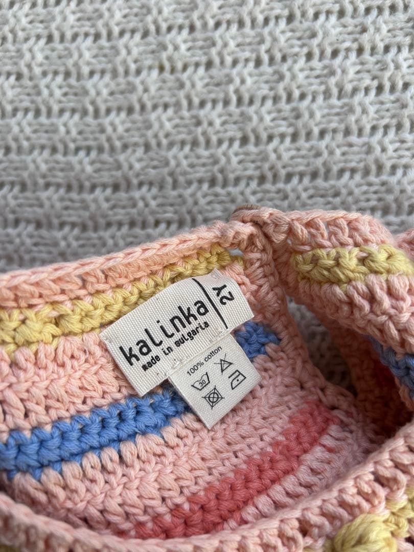 m*y様 【試着1回】kalinka かぎ針編みロンパース 2y