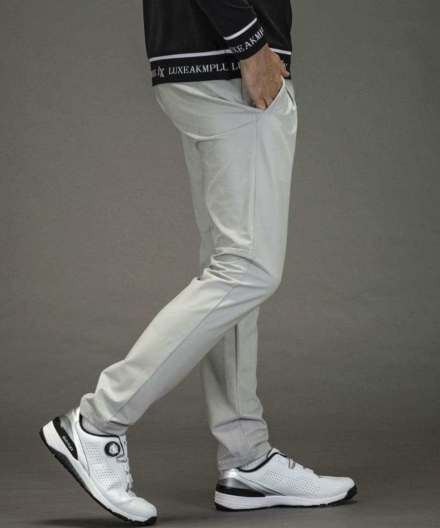 LUXEAKMPLUS メンズ ゴルフパンツ グレー Mサイズ 在庫SALE