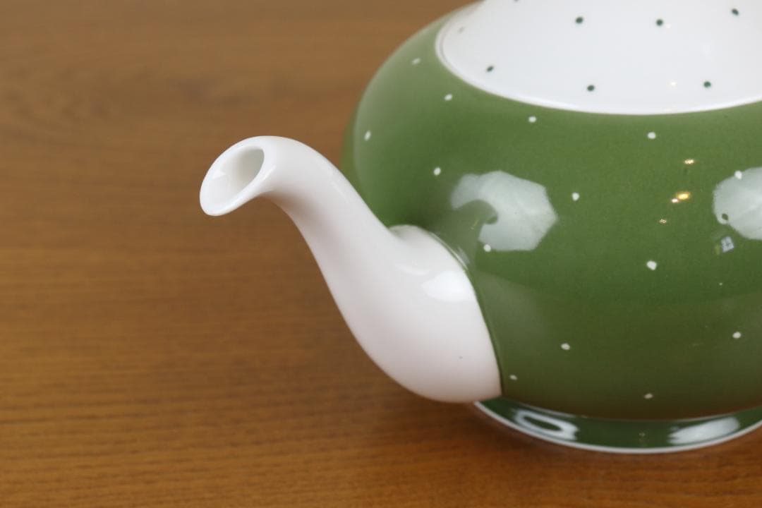 お値下げ　スージークーパー　レイズドスポット　ポット　ドット　緑　ヴィンテージ