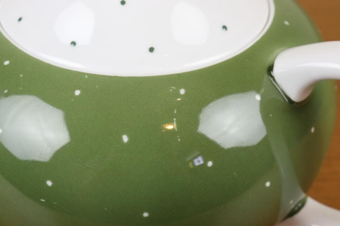 お値下げ　スージークーパー　レイズドスポット　ポット　ドット　緑　ヴィンテージ