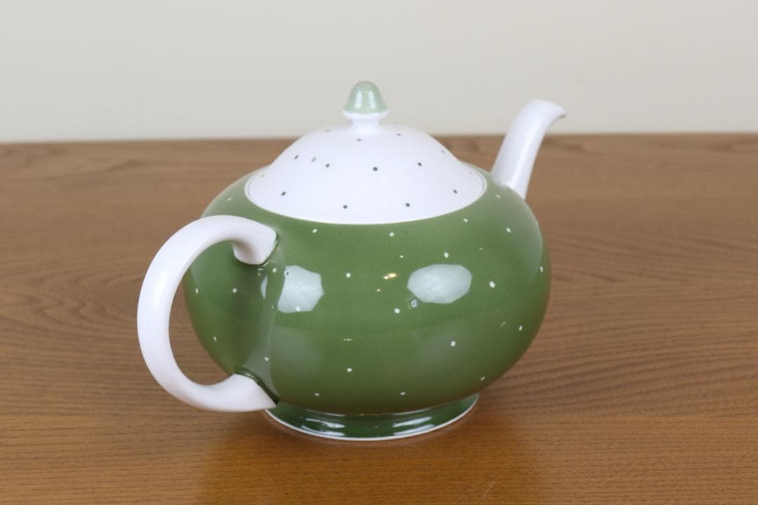 お値下げ　スージークーパー　レイズドスポット　ポット　ドット　緑　ヴィンテージ