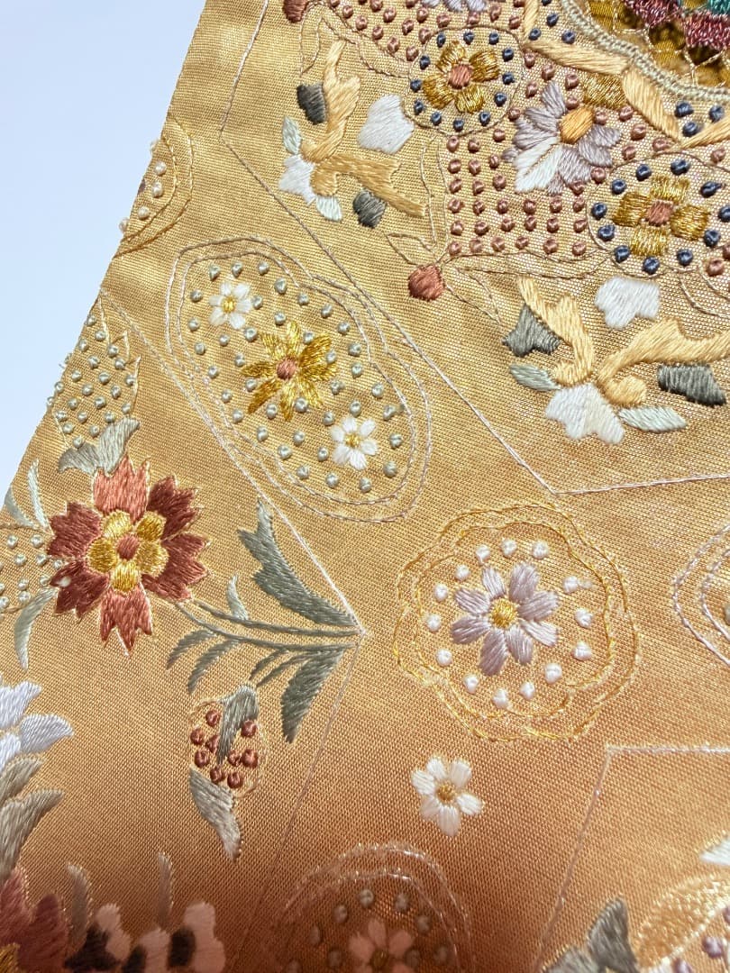 高級 袋帯 正絹 六通柄 汕頭刺繍 相良刺繍 蘇州刺繍 ゴールド 約120万円