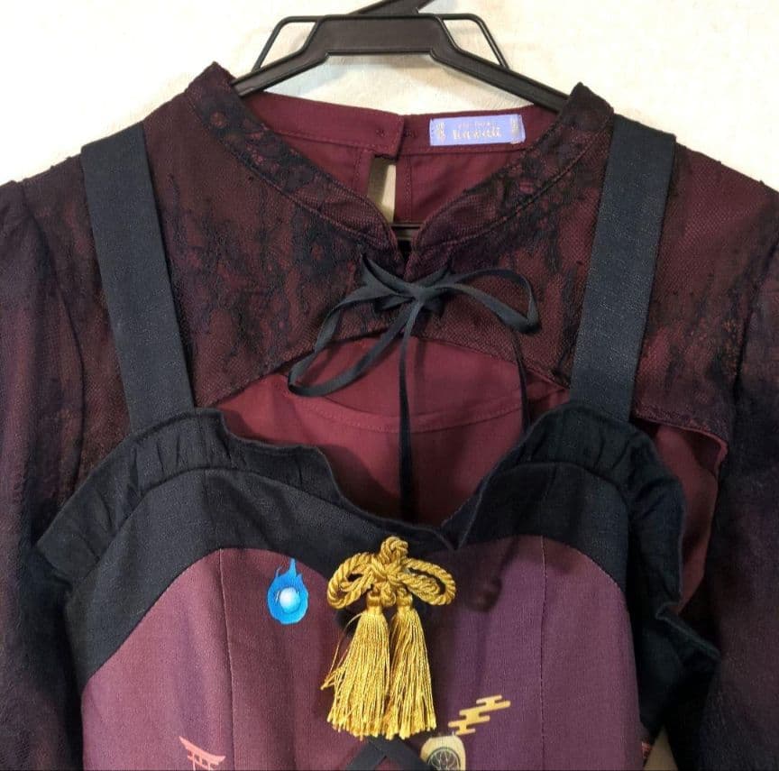 axes femme kawaii　彼岸の白狐会柄ジャンパースカートセット