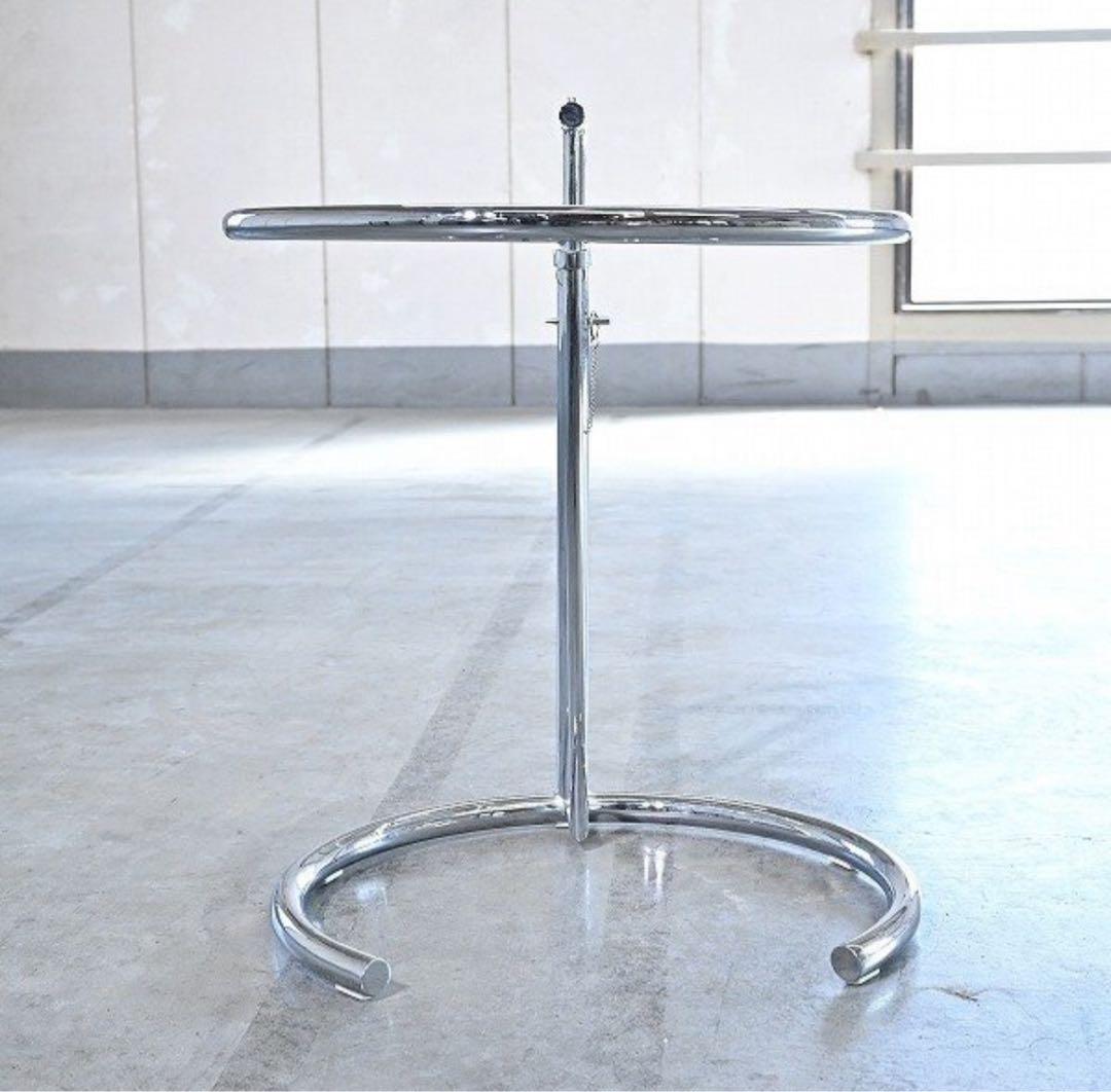 アイリーン・グレイ「アジャスタブルテーブル」リプロダクト ガラストップ 昇降