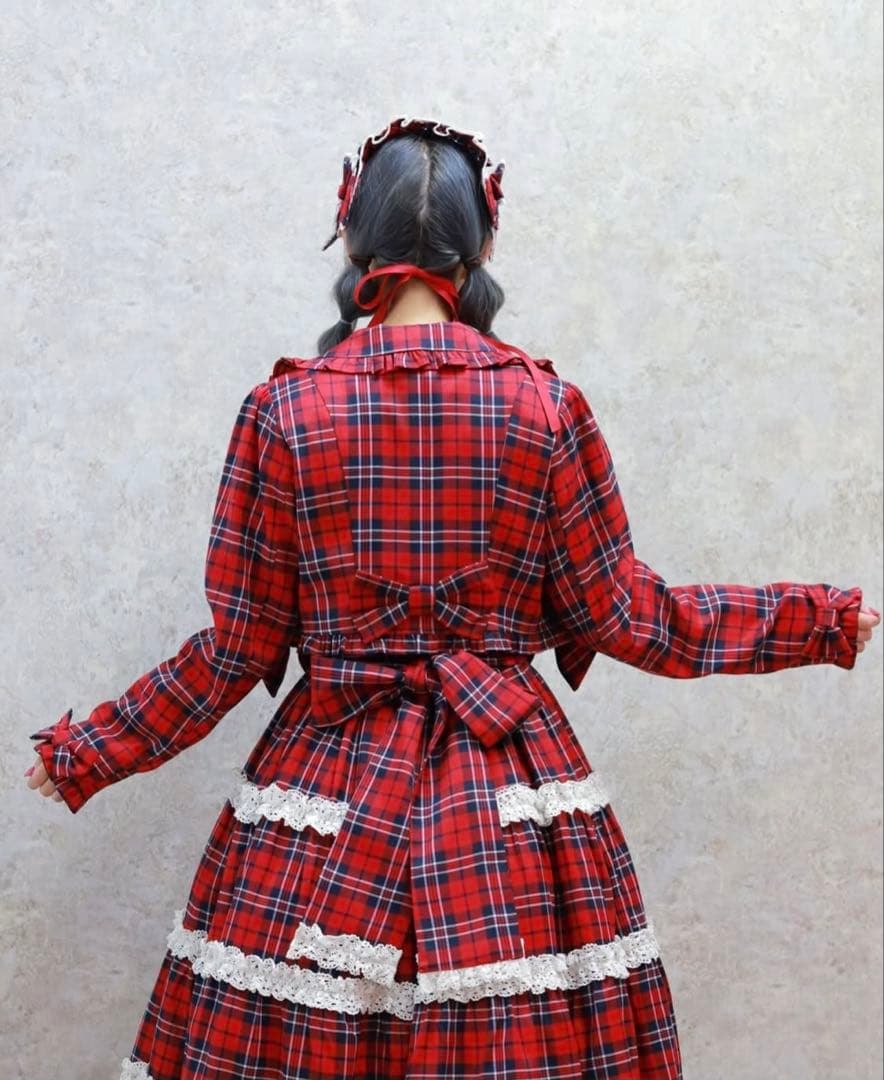 axes femme kawaiiタータンチェック ３点セット 懐古ロリィタ
