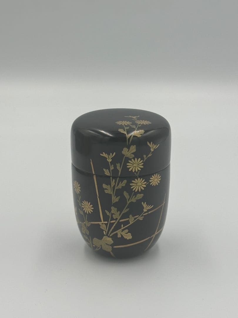 小菊蒔絵　長棗　松峰作　茶道具