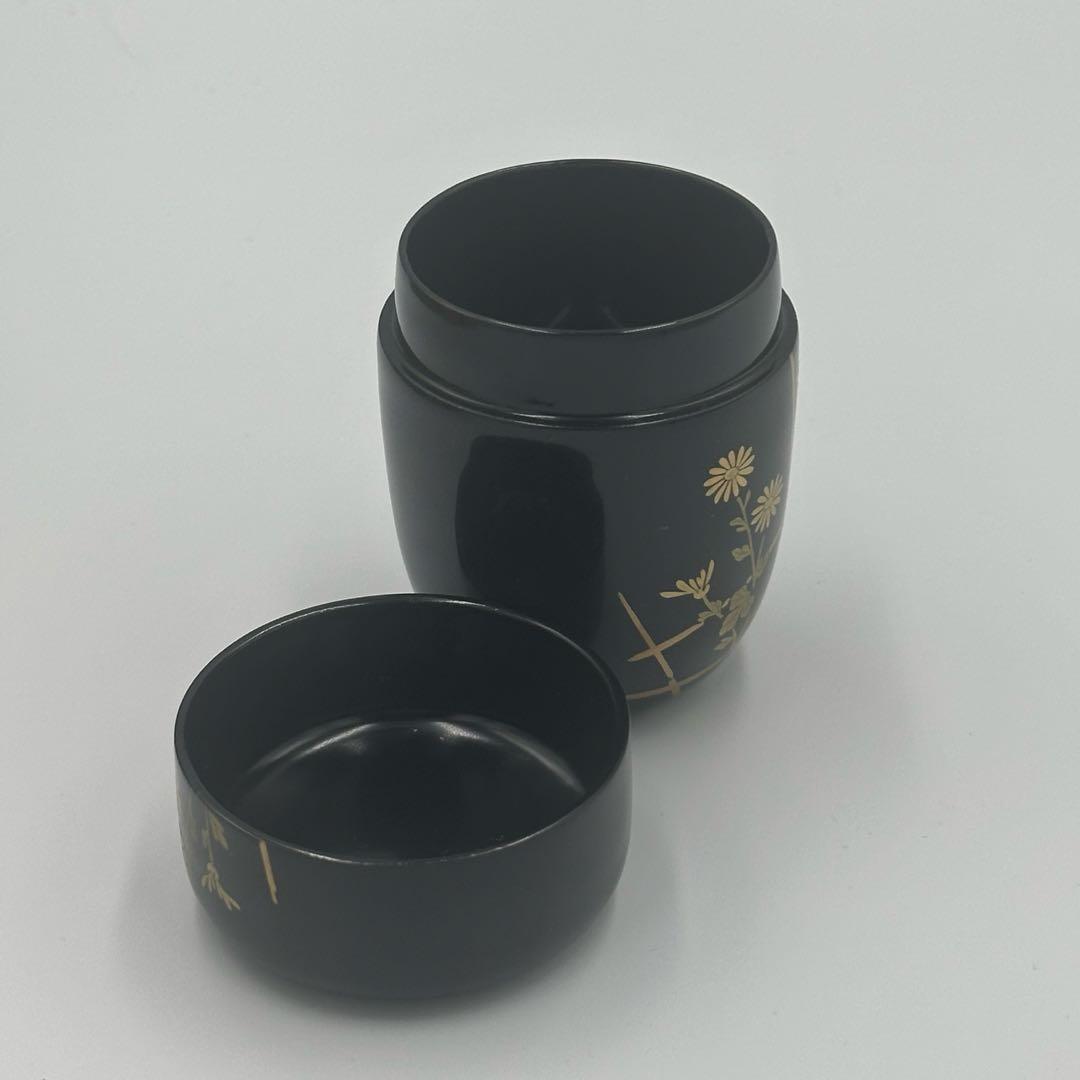 小菊蒔絵　長棗　松峰作　茶道具