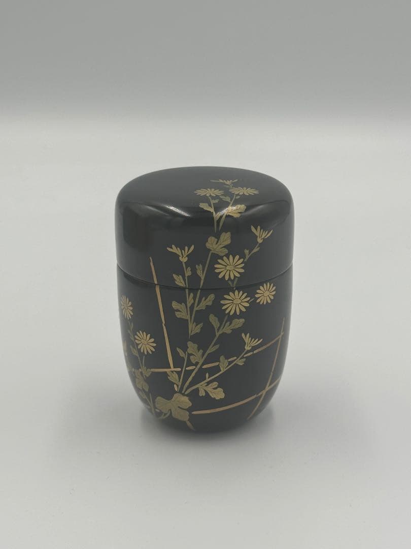 小菊蒔絵　長棗　松峰作　茶道具