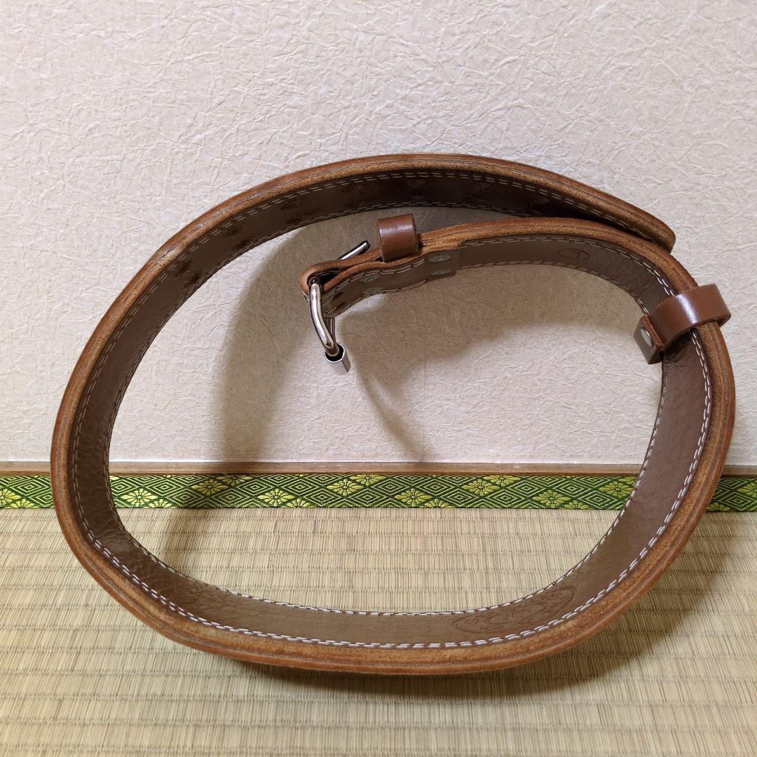 GOLD'S GYM トレーニングパワーレザーベルト 【G3324】茶　Lサイズ