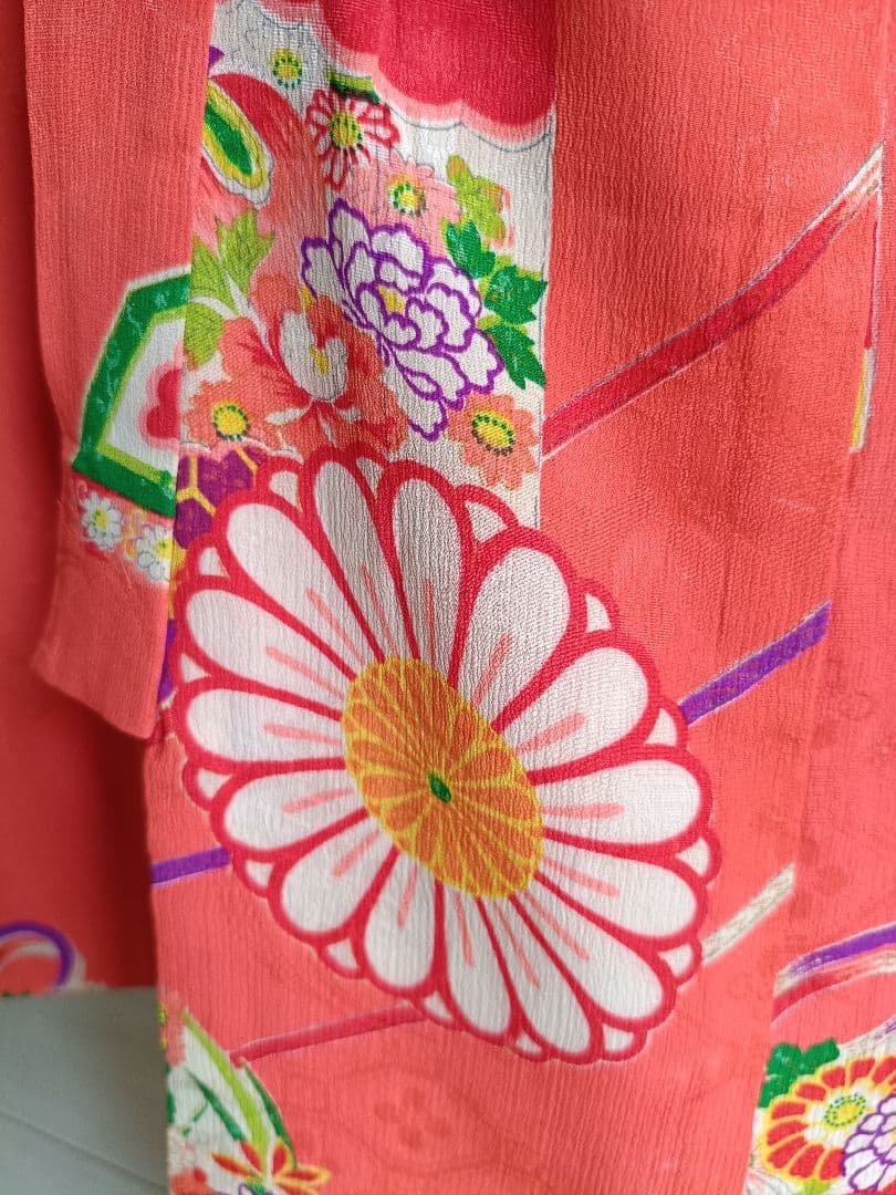 専用です☆アンティークオレンジピンクの着物とミニだらり帯