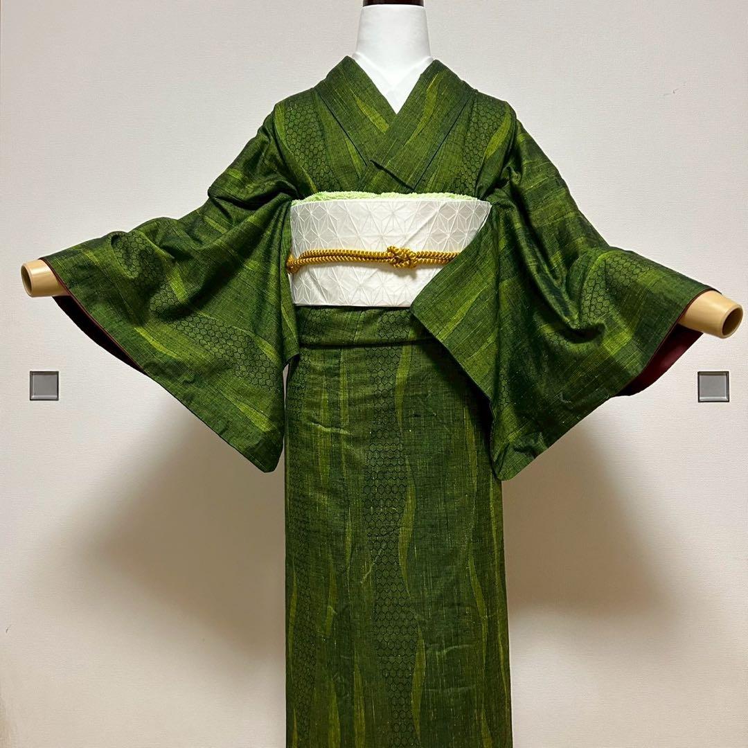 く*ん様 モ43 未使用近い　美品　袷　紬　ぜんまい紬系　色紬　小紋　フルセット