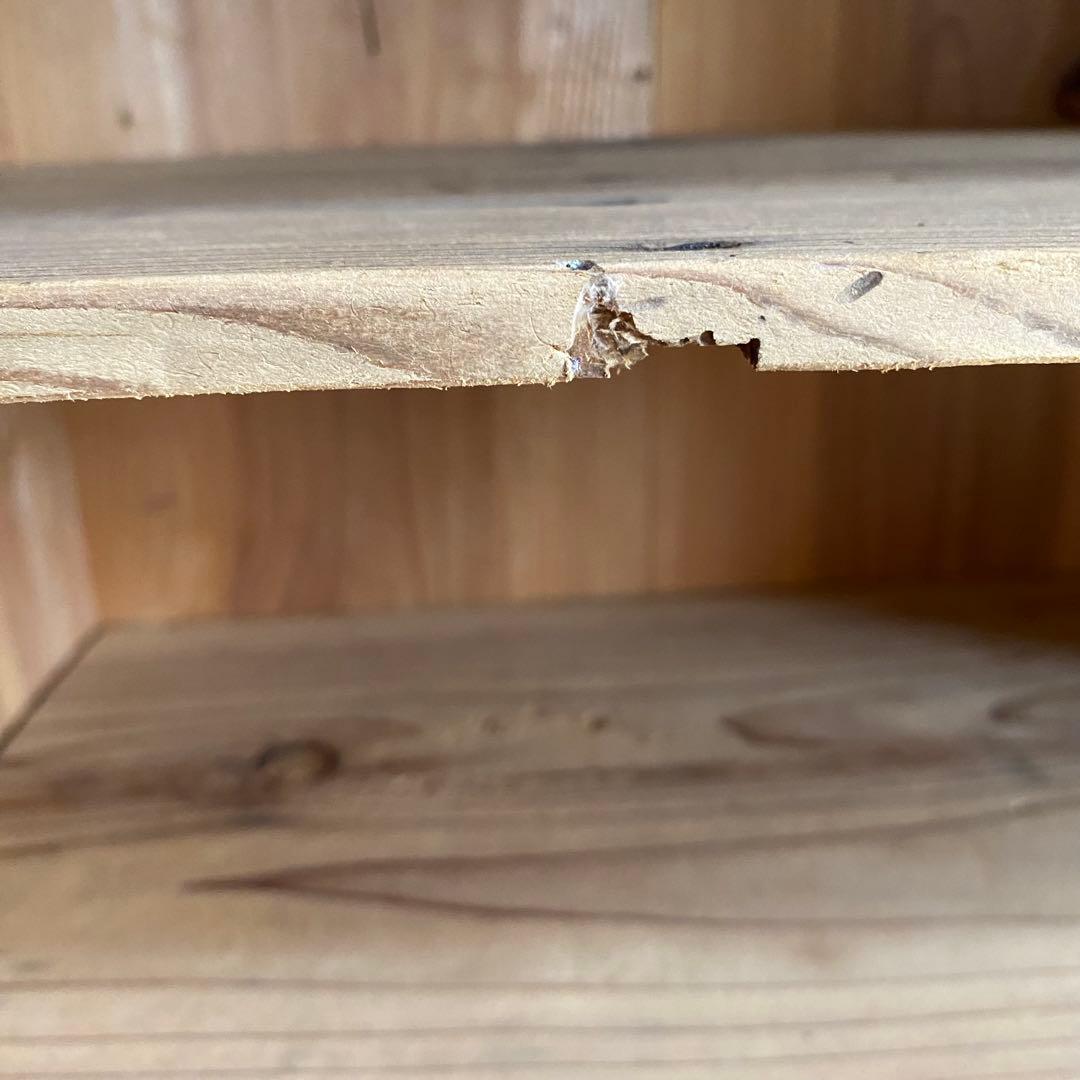 アンティーク 仕切り棚 チェスト 食器棚 書類棚 無垢材 無塗装 z939