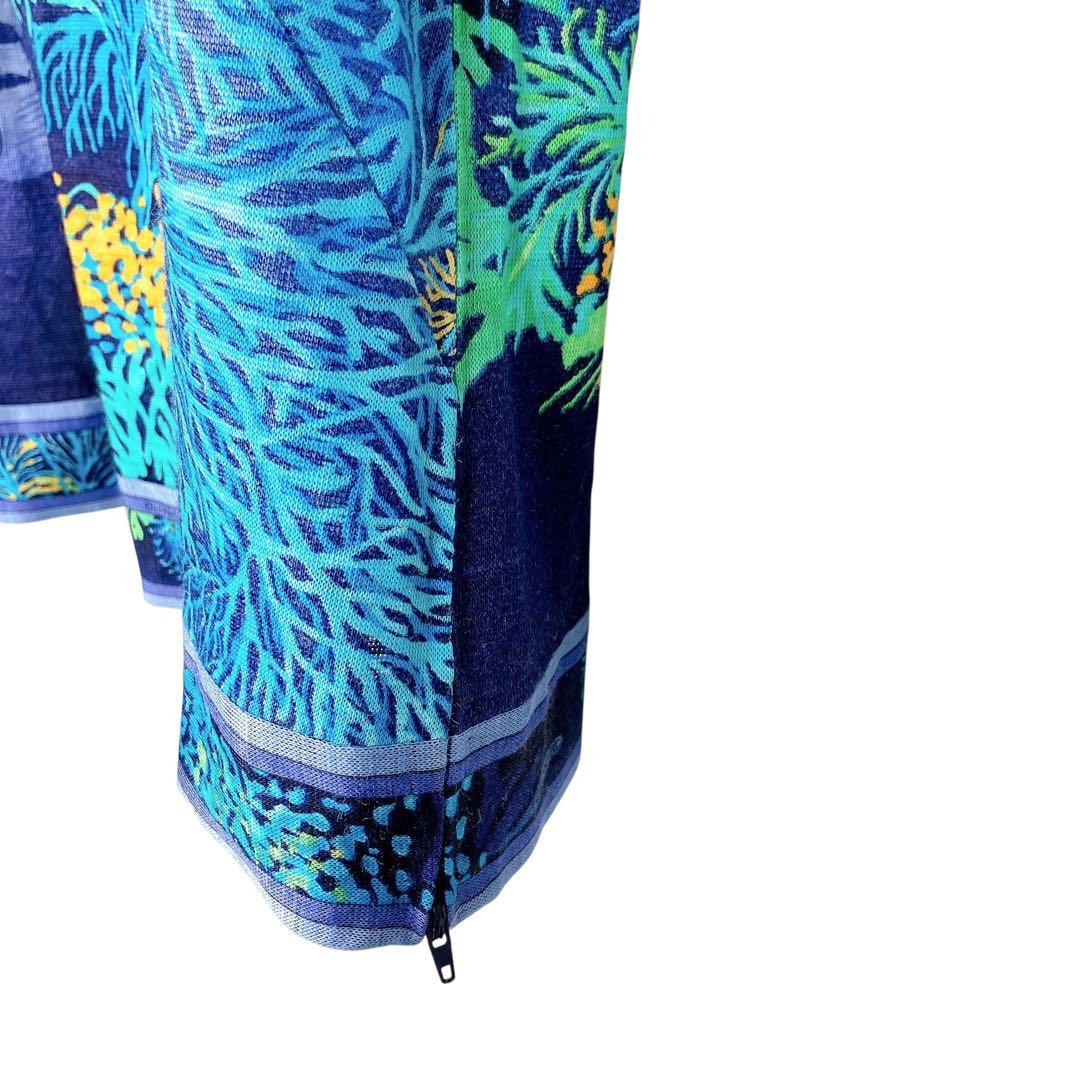 マカ113 超美品 レオナール リネンキャミソール トップス ブルー Lサイズ