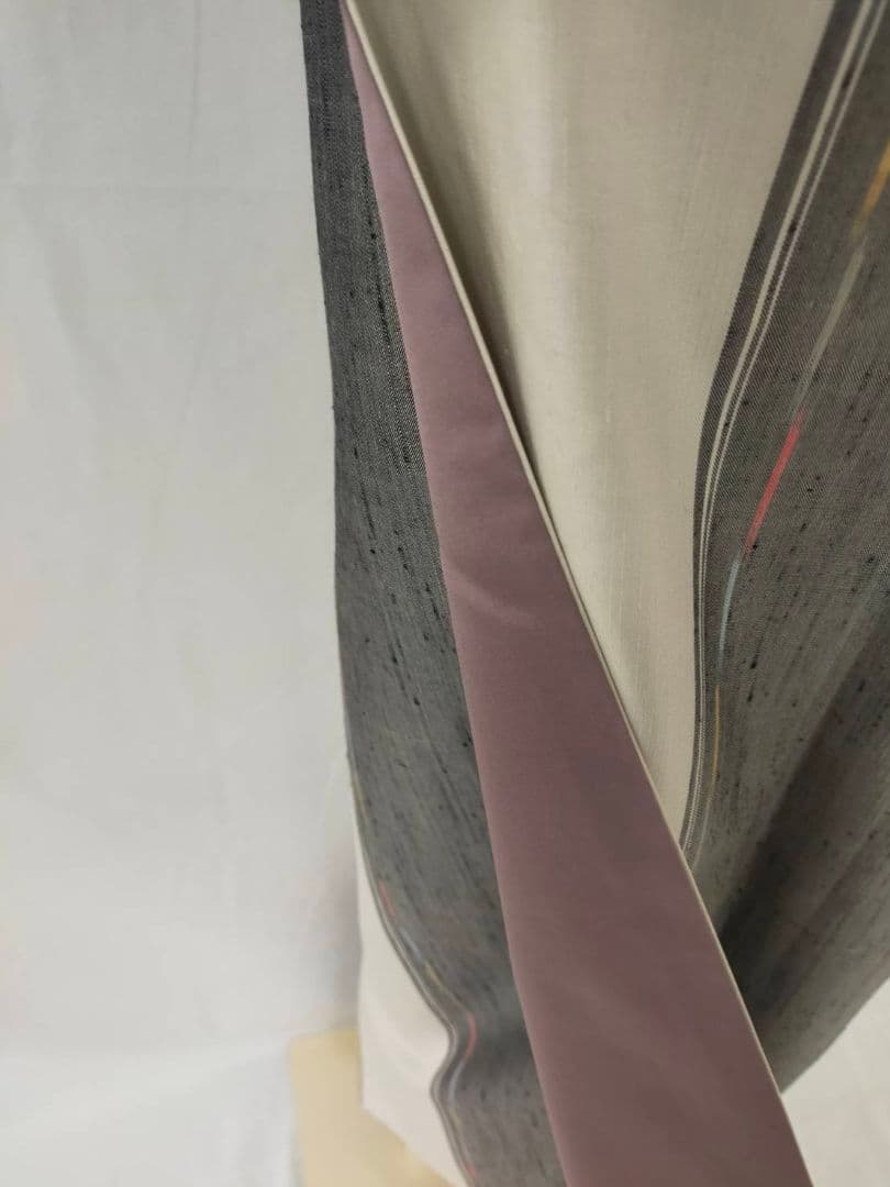 お見分け済　美品　正絹袷　十日町紬単品