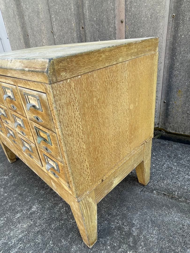 ビンテージ/当時物/学校/図書館/収納棚/棚/カードケース/小引き出し/店舗什器