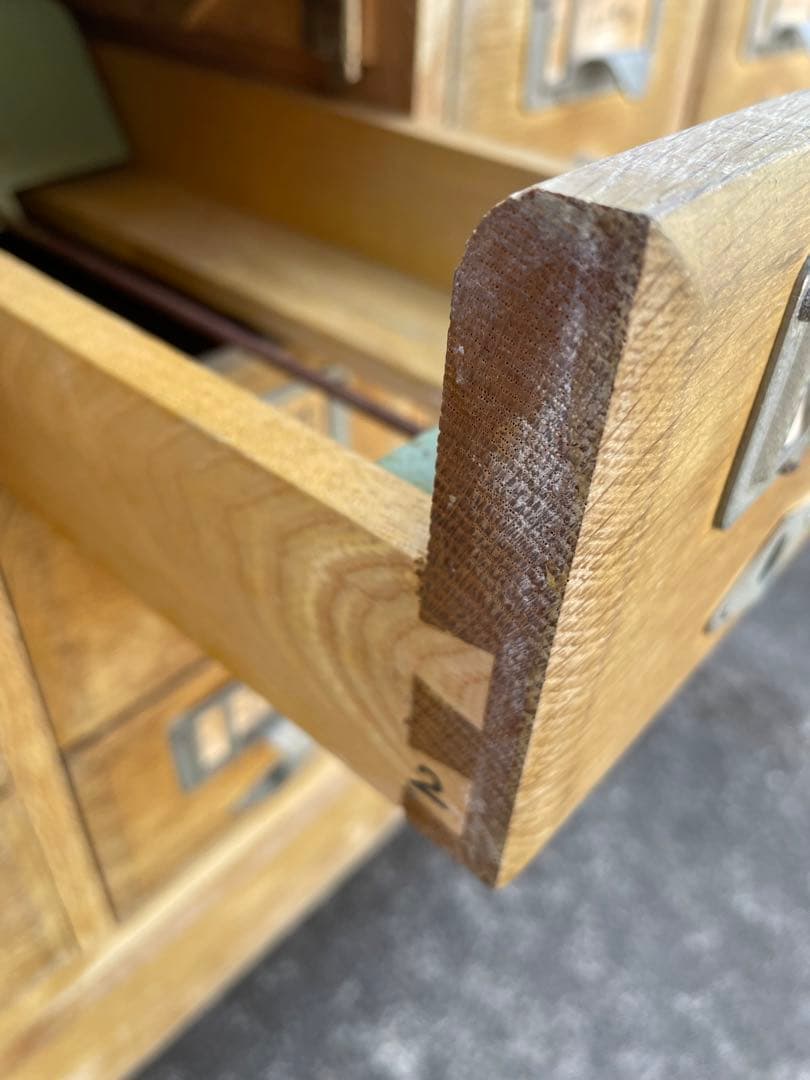 ビンテージ/当時物/学校/図書館/収納棚/棚/カードケース/小引き出し/店舗什器