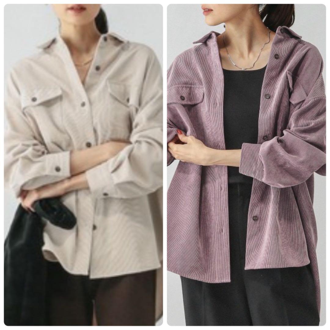 グローバルワーク イージーケアコーデュロイシャツ M 2枚セット