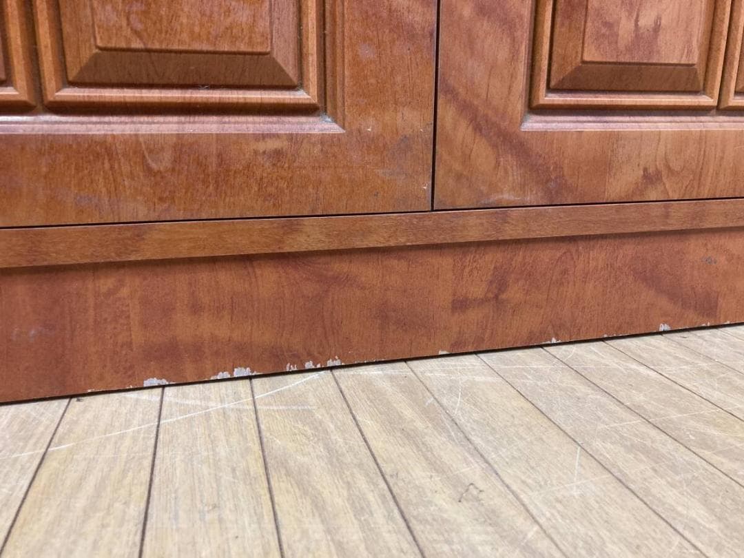 昭和レトロ ヴィンテージ ガラス扉 180 90 大容量 キャビネット 食器棚