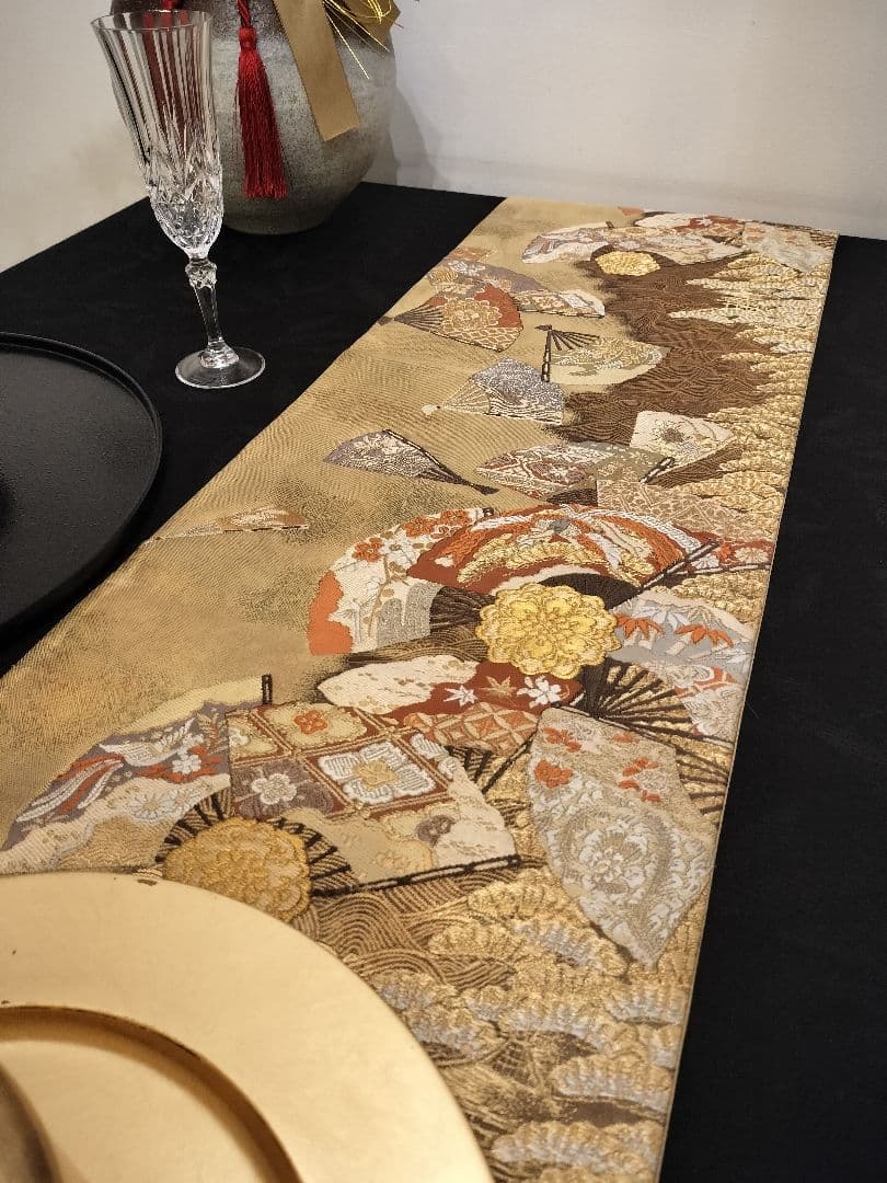 Tyako　A802高級‼️ひな祭り‼️袋帯テーブルランナー2m16cm