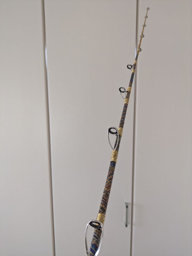 伊勢海老竿　穴釣り　テトラ釣り　布袋竹　和紙　　ハンドメイド　スパイラル