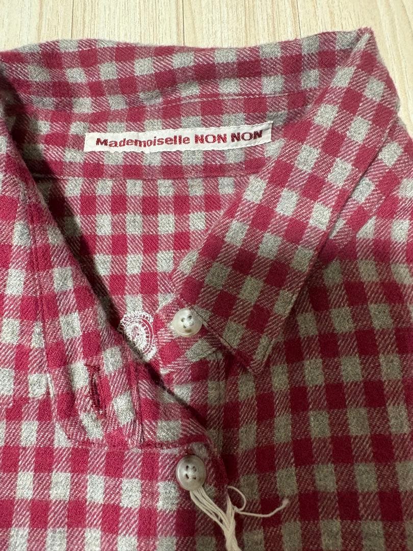 マドモアゼルノンノン 長袖 チェックネルシャツ　❣ 未使用タグ付き