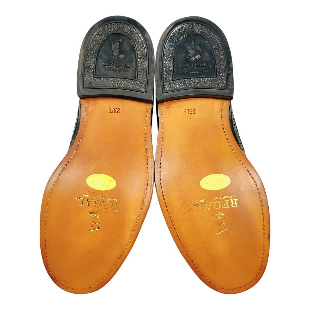 REGAL リーガル レースアップシューズ ウィングチップ シボ革 ブラック