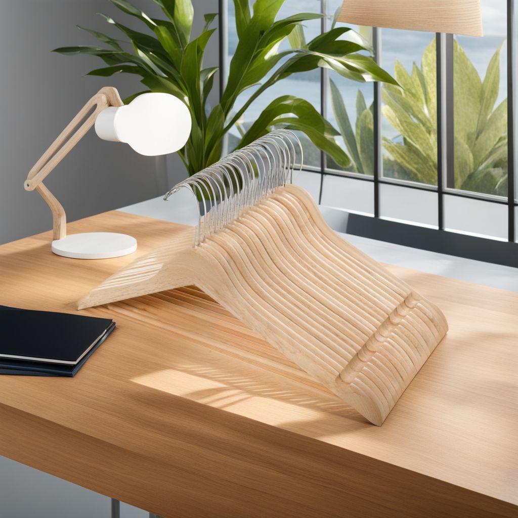 肩部分凹み付き木製ハンガー 20本組