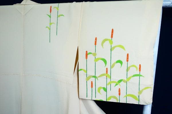 ★専用★未使用品 付下げ アイボリー 蒲の穂 身丈160cm 裄丈67cm