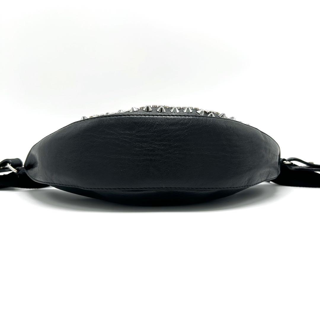 極美品 ジミーチュウ ボディバッグ スタッズ JCロゴ レザー 三日月 ムーン