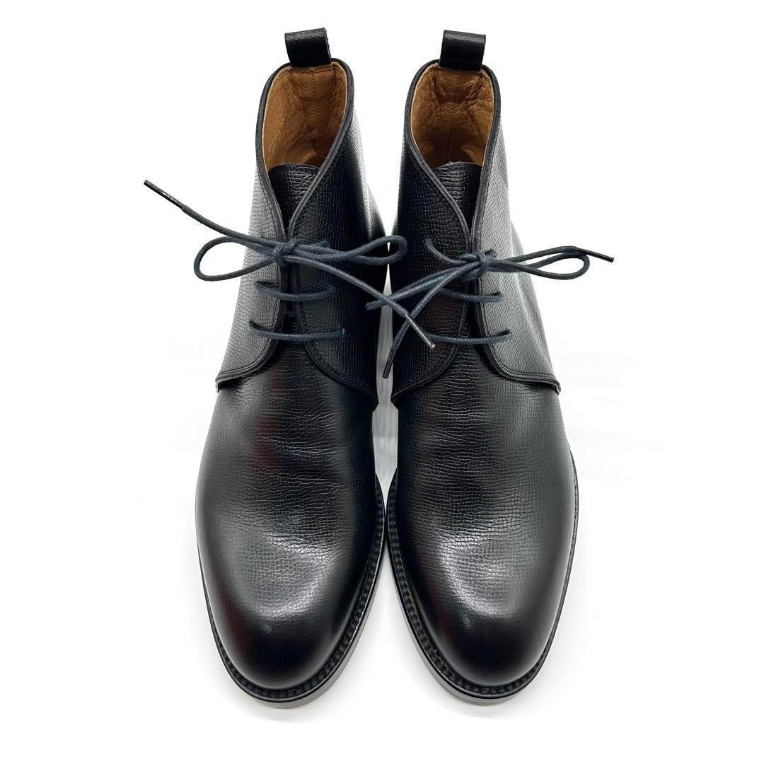 未使用級　エルメス　HERMES （35.5） 革靴　レザーチャッカブーツ　黒