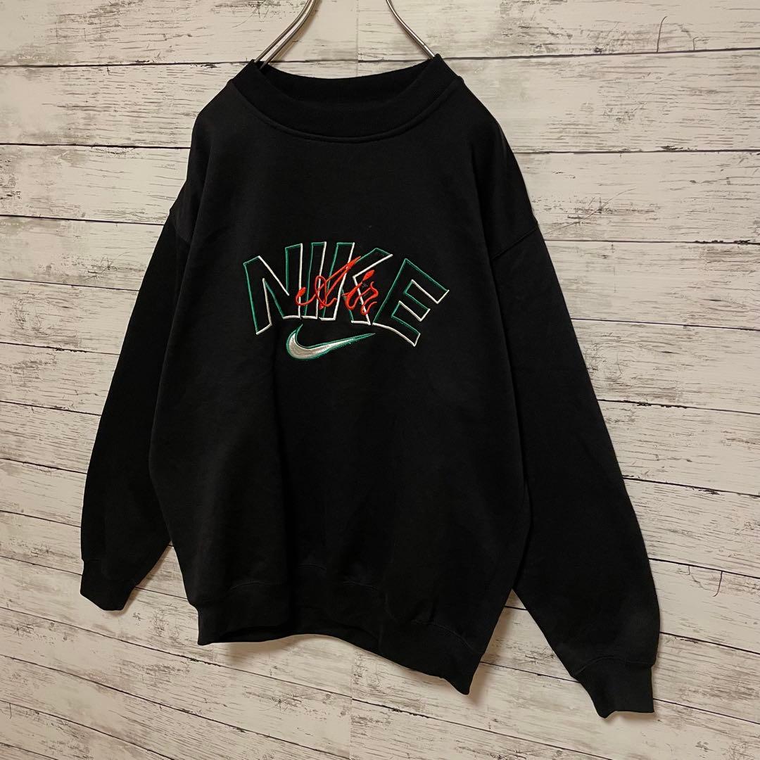 926【人気Lサイズ】ナイキ♤刺繍ビッグロゴ　90s 銀タグ　スウェット　希少