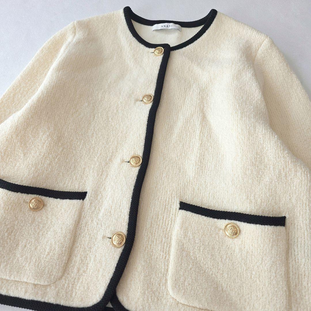 マナちゃん アナイ 24AW カーディガン ジャケット 金ボタン