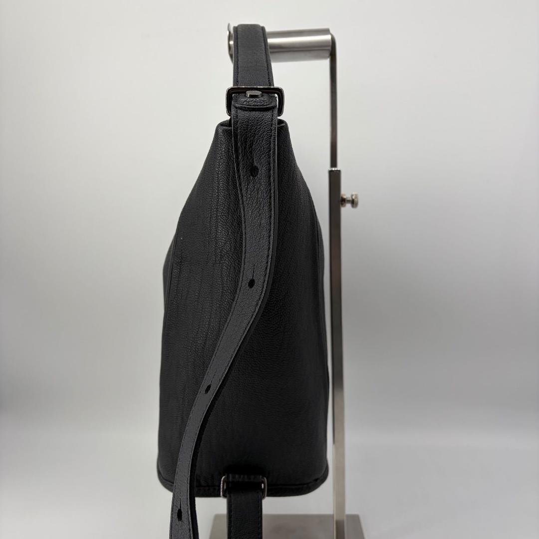 17560✨ETiAM レザー ワンショルダーバッグ ブラック 2way 肩掛け