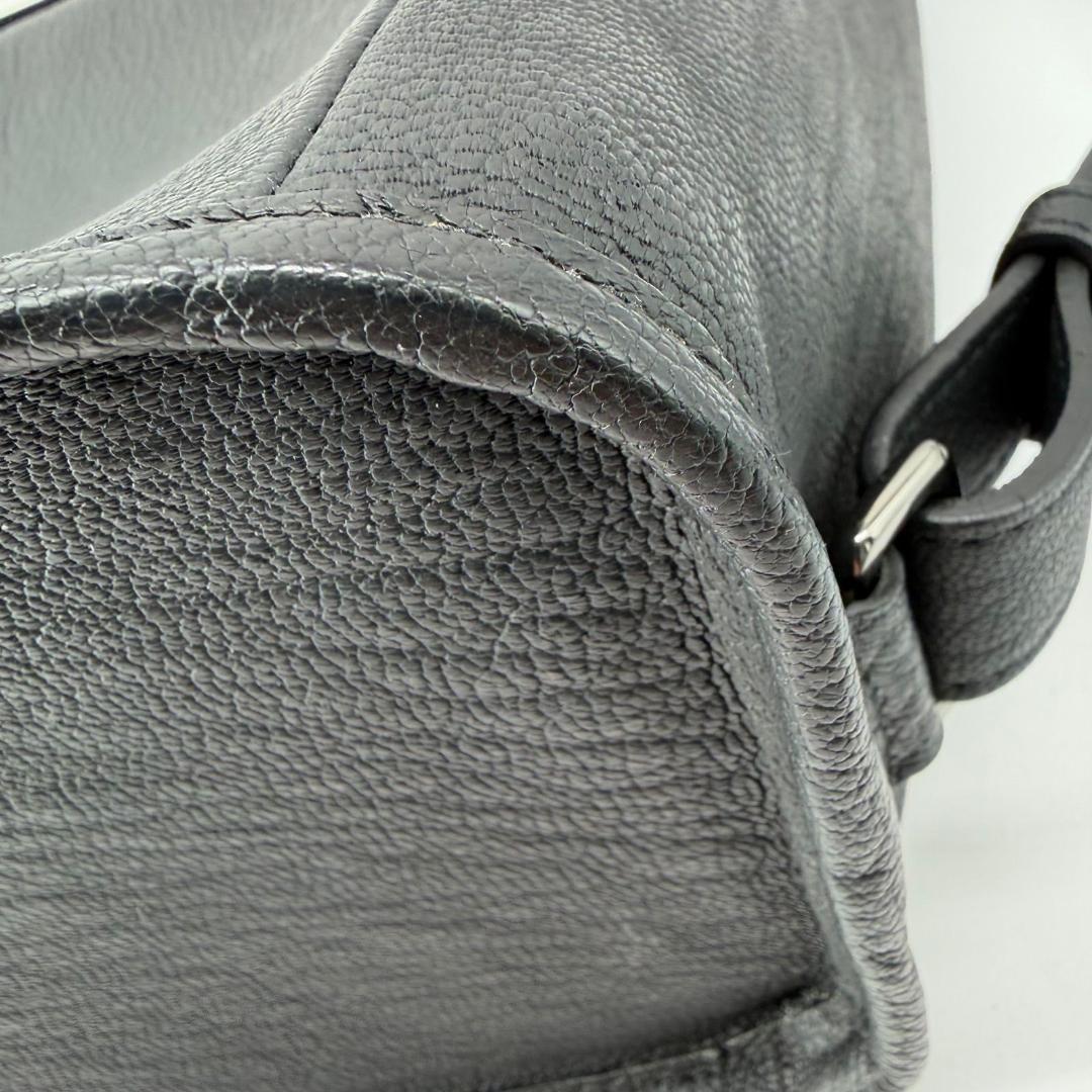 17560✨ETiAM レザー ワンショルダーバッグ ブラック 2way 肩掛け