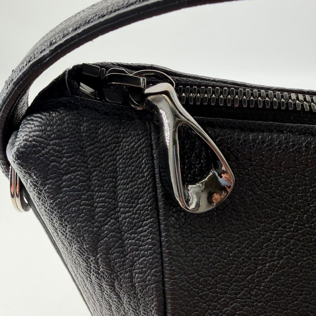 17560✨ETiAM レザー ワンショルダーバッグ ブラック 2way 肩掛け